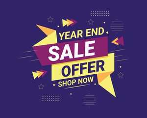 Fototapeta premium Year end sale offer banner background template