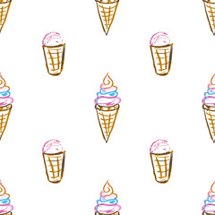 Seamless pattern. Children's drawings with wax crayons