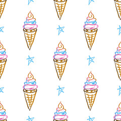 Seamless pattern. Children's drawings with wax crayons