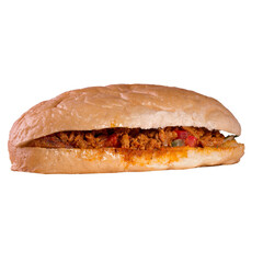 Turkish Doner Kebab Sandwich isolated on white background., chicken doner, meat doner 