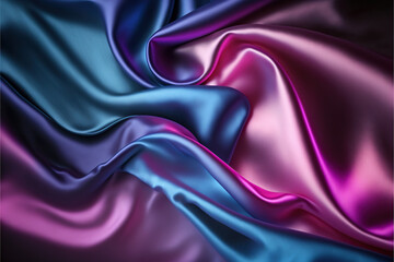 Obraz premium Dark blue purple pink silk satin. 