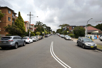 Fototapeta na wymiar Gladstone St in Kogarah, a suburb of southern Sydney.