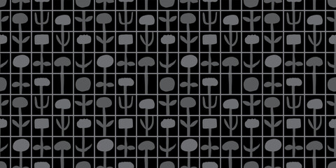 Botanical illustration background. Seamless pattern.Vector. 有機的なイラストパターン