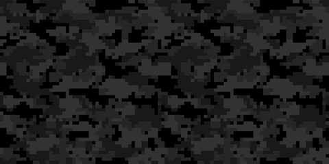 Pixelated camouflage background. Seamless pattern.Vector. ピクセル迷彩パターン テクスチャ 背景素材