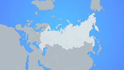 Russia map with regions and countries - neighbors