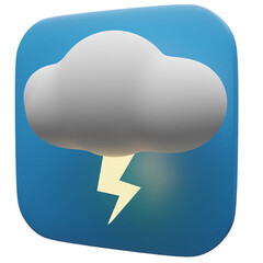 3D cloud icon button 02