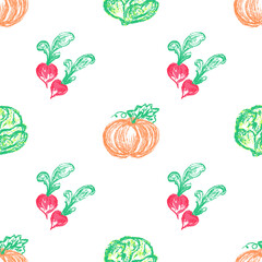 Seamless pattern. Children's drawings with wax crayons