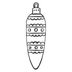 Christmas bauble. Hand drawn vector illustration.
