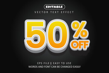 50% off 3d text effect use for your business or brand