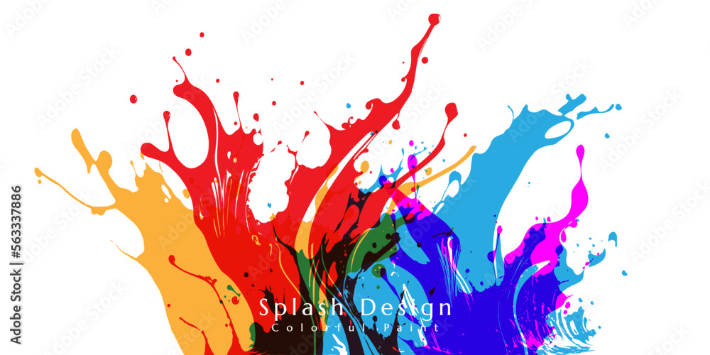 Canvas Prints colorful artistic banner with paint splashes design elements.