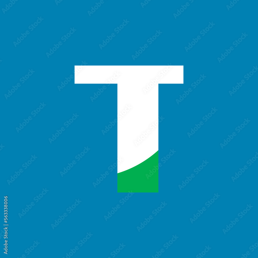 Poster t letter mark logo design template element. simple t text brand identity vector design.