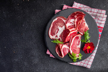 coppa cured meat delicious healthy meal food snack on the table copy space food background rustic top view