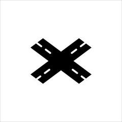 Fototapeta premium Roads icon. Road forks icon. Road sections of different shapes. vector illustration on white background