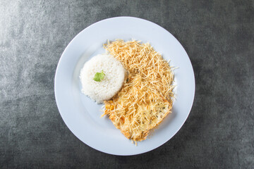 plate of food with Chicken Fricassee with Green Corn and Sour Cream, beaten in blender, super creamy