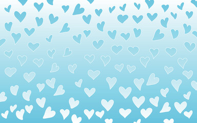 手描き風のグラデーションのハートの背景
