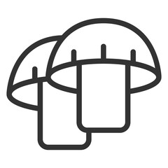 Mushrooms - icon, illustration on white background, outline style