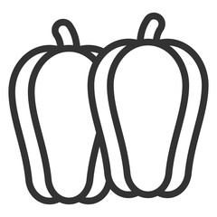 Bell pepper - icon, illustration on white background, outline style