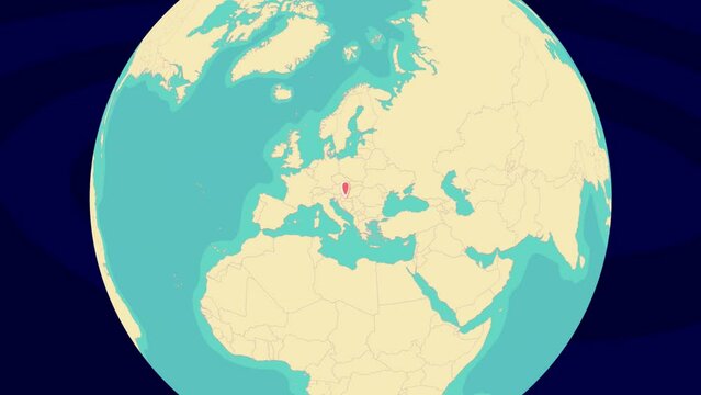 Zooming To Bjelovar Location On Stylish World Globe