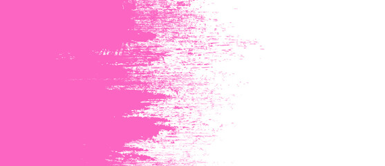 Pink brush stroke background. Pink ink splash on backdrop. Brush background for wallpaper, paint splatter template, dirt banner, watercolor design, dirty texture. Trendy brush background, vector