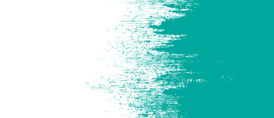 Teal brush stroke background. Teal ink splash on backdrop. Brush background for wallpaper, paint splatter template, dirt banner, watercolor design, dirty texture. Trendy brush background, vector