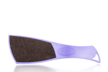 One sanding saw for legs, macro, isolated on white background.