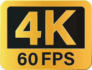 4K ultra HD resolution sign icon