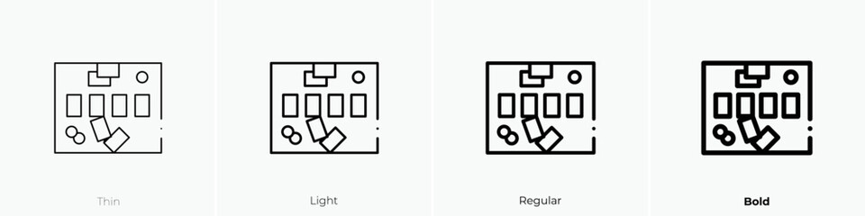 poker icon. Thin, Light Regular And Bold style design isolated on white background