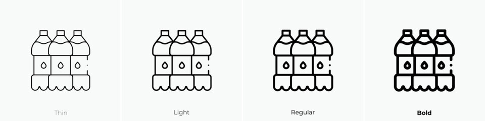 plastic bottle icon. Thin, Light Regular And Bold style design isolated on white background