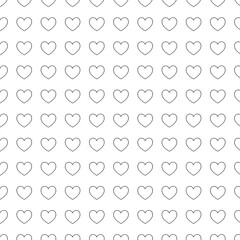 Extra Small Black Hearts on White Background, Valentine's Day seamless lineal pattern with hearts, PNG Format.