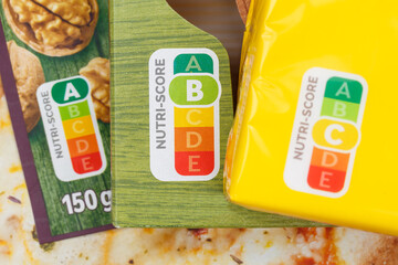 Nutri Score nutrition label symbol healthy eating for food - 563346212
