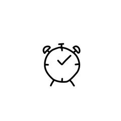 Time and clock vector linear icons