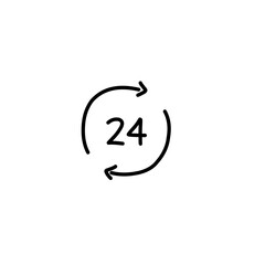 Time and clock vector linear icons