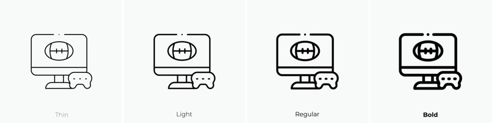 online game icon. Thin, Light Regular And Bold style design isolated on white background