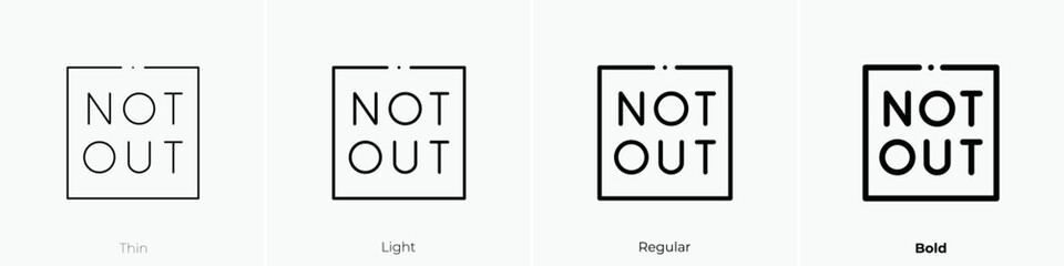 not out icon. Linear style sign isolated on white background. Vector illustration.