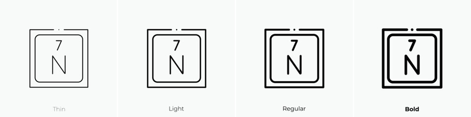 nitrogen icon. Thin, Light Regular And Bold style design isolated on white background