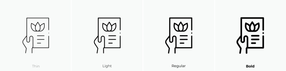 newsletter icon. Thin, Light Regular And Bold style design isolated on white background