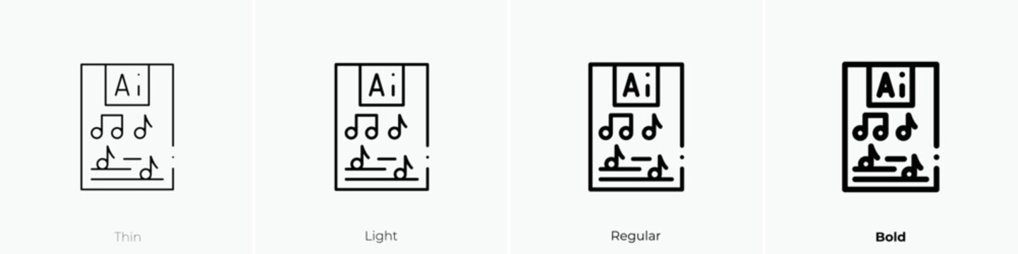 music sheet icon. Linear style sign isolated on white background. Vector illustration.