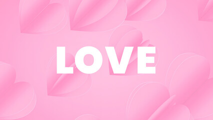 Valentine's day social media message. Love text from pink colors in the background.  Seamless motion design.
