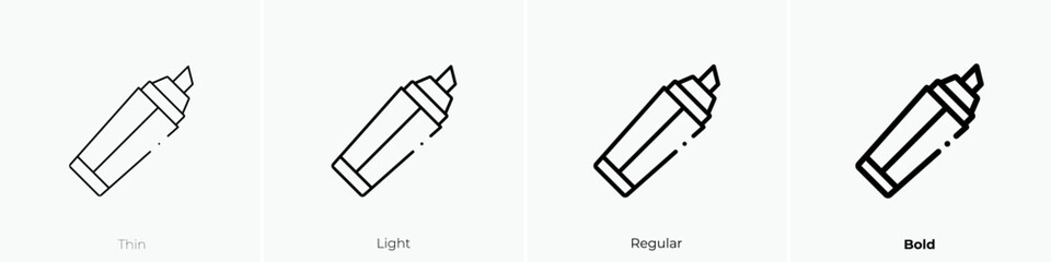 marker icon. Thin, Light Regular And Bold style design isolated on white background