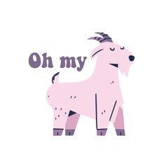 oh my goat  funny t- shirt design illustration