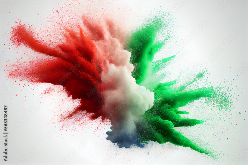 Poster abstract 3d color explosion background. ai generative