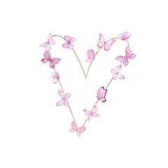 Watercolor wreath. Hand drawn isolated illustration on white background