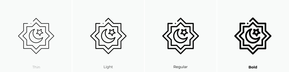islamic icon. Thin, Light Regular And Bold style design isolated on white background