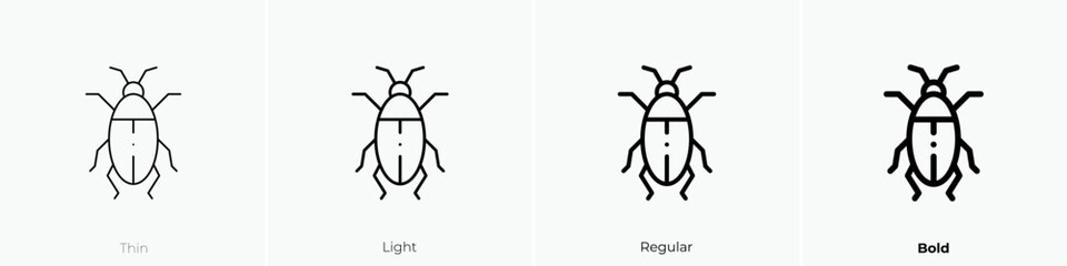 insect icon. Thin, Light Regular And Bold style design isolated on white background