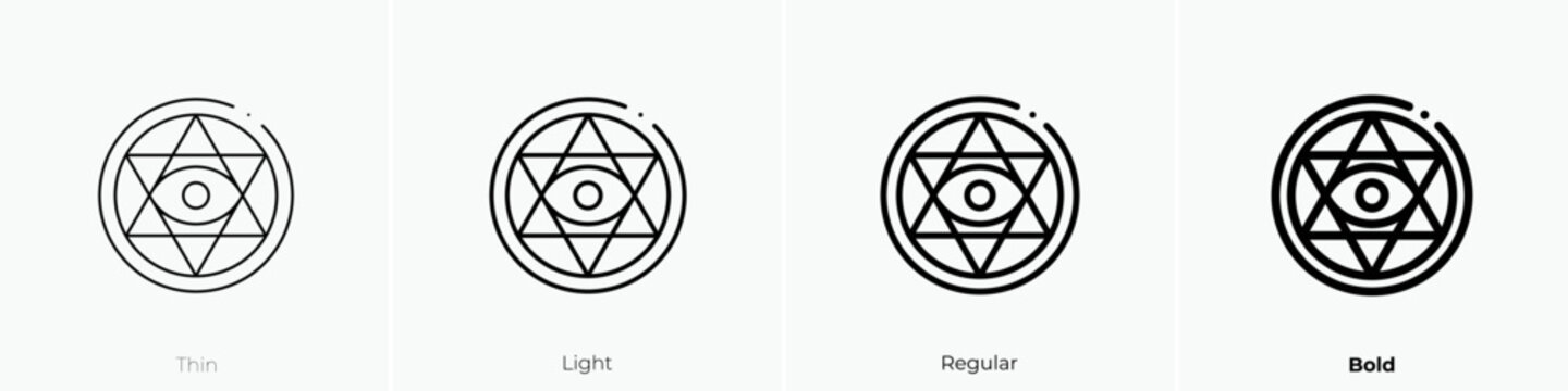hexagram icon. Linear style sign isolated on white background. Vector illustration.