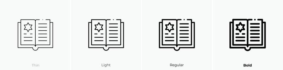 hanukkah icon. Linear style sign isolated on white background. Vector illustration.
