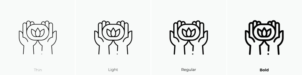 hands icon. Thin, Light Regular And Bold style design isolated on white background