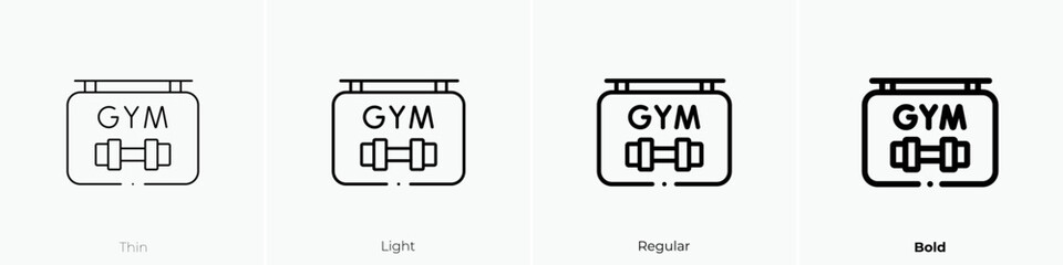 gym icon. Linear style sign isolated on white background. Vector illustration.