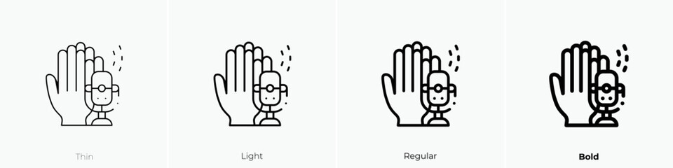 gloves icon. Thin, Light Regular And Bold style design isolated on white background