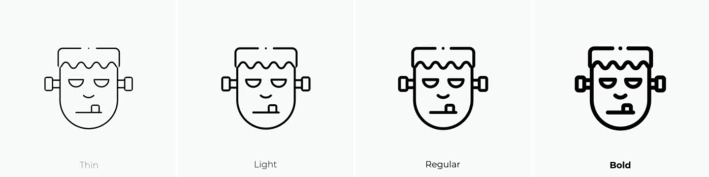 frankenstein icon. Thin, Light Regular And Bold style design isolated on white background